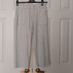 CLEO NWT Wide Pale blue Crop pants with a design  Size M Petites